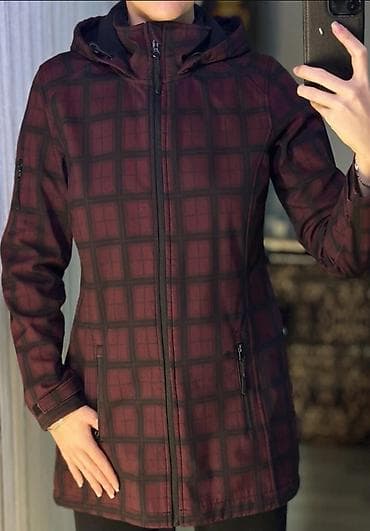 Qadınlar üçün kapüşonlu softshell gödəkçə - Rəng və naxış: tünd bordo