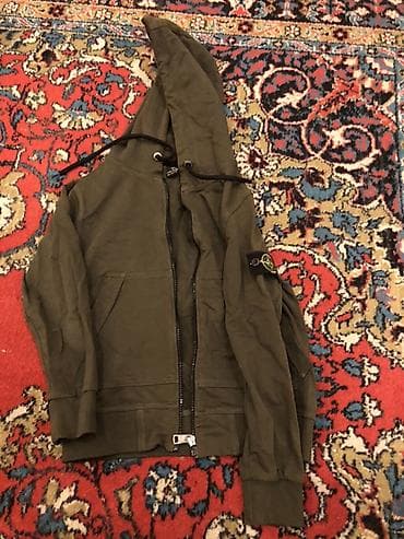 stone island: 7-8 yasha Stone Island kapüşonlu ushaq uni-sex xaki rəngli zip-hoodie — 5
