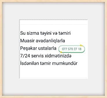 rent car sumqayit: Su sızmalarının təyini və təmiri xidməti - Bina evləri, həyət evləri — 9