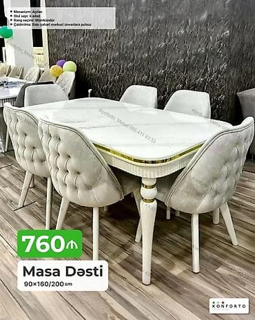 kohnə stul: Masa Dəsti – 90×160/200 sm - Mexanizm: açılan (uzadıla bilən) - Stul — 1