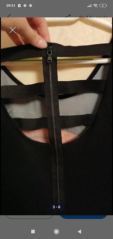 Qadın paltarı – London üslubu - Rəng: qara, ön hissədə qırmızı — 3