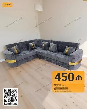 Künc Divan - Ölçülər: 280 × 200 sm - Mexanizm: Açılan, bazalı - — 1