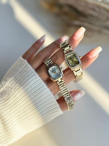 qadın üçün tac üzüklər: Qızılı qadın qol saatları – zərif və klassik dizayn Şıq, minimal və — 2