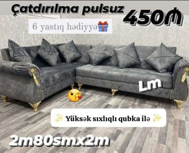 Künc divan, Yeni, Açılmayan, Bazasız, Parça, Şəhərdaxili pulsuz çatdırılma