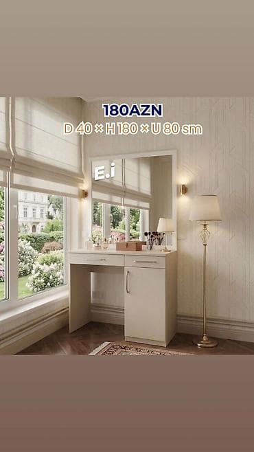 data kabel lan: Vizaj masası və güzgü dəsti - Ölçülər: D 40 × H 180 × U 80 sm - Rəng — 1