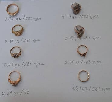 qizil halqa sirqalar: Toy, Üzük, 585 Əyar — 2