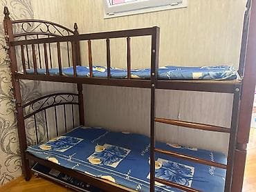usag ucun: Oğlan və qız üçün, İşlənmiş, Çarpayı, Matras ilə, Siyirməsiz, Taxta — 3