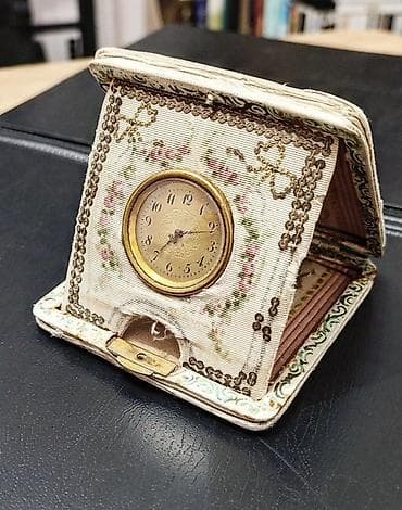 çiçi xalçası: Sadece wp baxılır Antik portativ masa saatı – qatlanan etui dizaynı — 3
