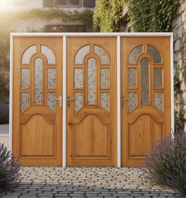 ванна 60 см ширина: Taxta daxili qapılar dəsti - Material: təbii ağac (şüşə əlavəli). - — 1