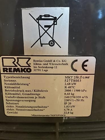 70 kv kondisioner: REMKO MKT 250 S-LINE portativ kondisioner - Soyutma gücü: 2.68 kW - — 4