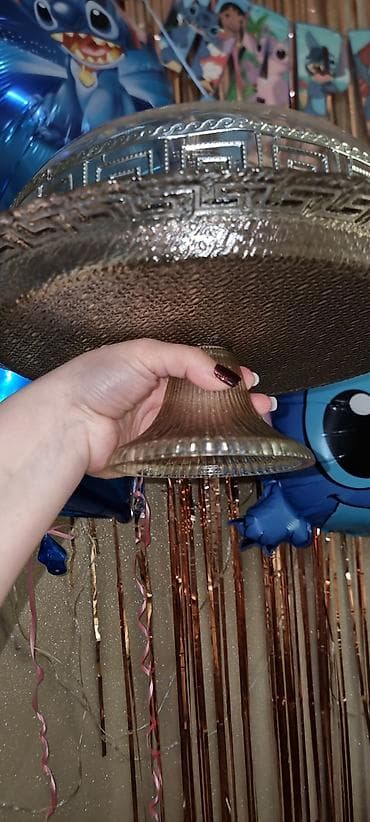 yun xalça: Tort və şiriniyyat qabı, rəng - Gümüşü, Şüşə, Türkiyə — 5