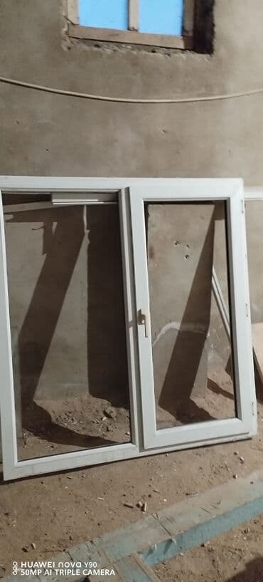 стекло: Б/у Двухкамерное Пластиковое окно, Ширина: 120 см, Длина: 144 см — 6