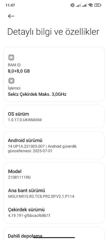 Xiaomi 11T, 256 GB, rəng - Göy, 
 Zəmanət — 7