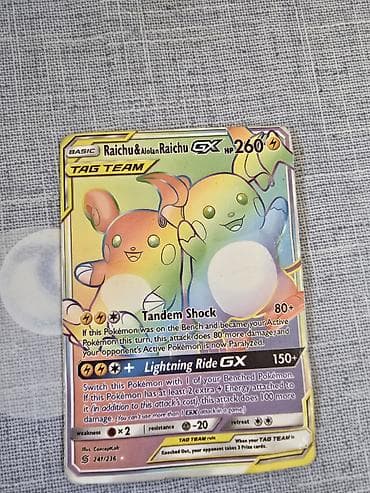 Məhsul: Pokémon TCG kartı – Raichu & Alolan Raichu GX (TAG TEAM)