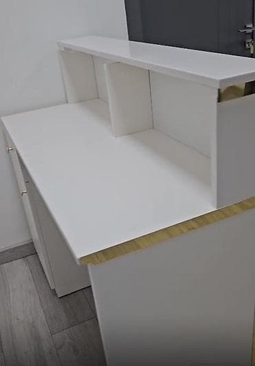 Sifarişlə ev mebeli: Ağ rəngli resepsiyon/qarşılama masası — 2