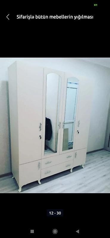 suvenir pul: Yeni, 3 qapılı, Güzgülü, Ağ, Digər material, Açılan, Düz dolab — 2