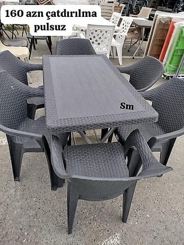 taxt kravat islenmis: Plastik masa dəsti 6 stul masa 
Şeher içi Çatdırılma pulsuz 
Sebine 1 — 1
