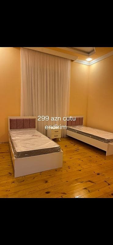 İkili tək nəfərlik çarpayı dəsti • Dəst: 2 ədəd tək nəfərlik çarpayı