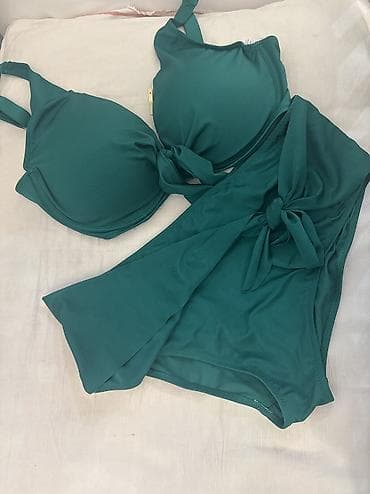 ic geyim: Iki hissəli qadın bikini dəsti – zümrüd-yaşıl rəngdə - Üst — 5