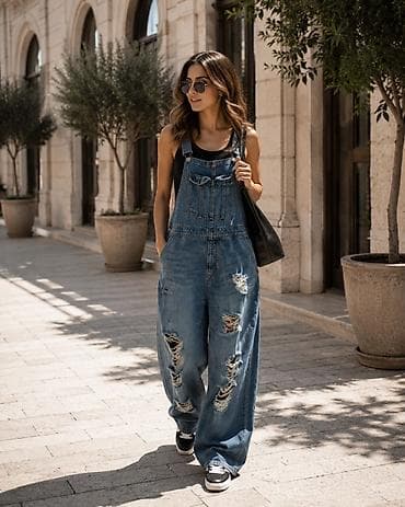 cins walvar: Qadınlar üçün cins kombinezon - Model: geniş kəsimli, “baggy” siluet — 1