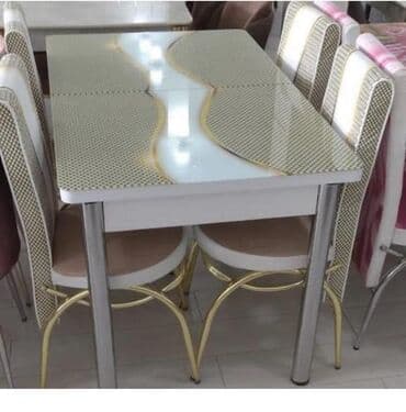 metbext moyka: Mətbəx üçün, Yeni, Açılan, Dördbucaq masa, 4 stul — 17