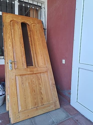 qapi setkalari: Taxta giriş qapısı dəsti - Material: təbii ağac (şam ağacına bənzər — 2