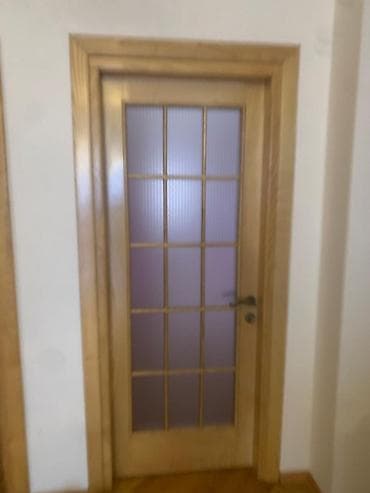 Ağac çərçivəli, şüşəli iç qapı ( 3 eded) - Material: təbii ağac