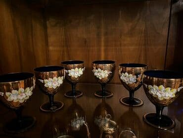 продам бутылки стеклянные: Бокалы, цвет - Золотой, Стекло, Набор из 6 шт. — 1