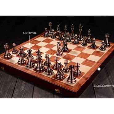 metbex ucun alcipan fiqurlari: Şahmat oyunu♟ 60*60mm 530*530*40mm Şahmat taxtası daşları ilə — 1