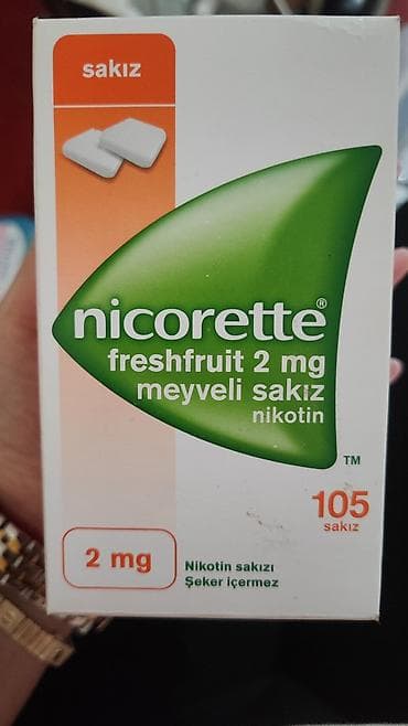 weyp sigara: Məhsul: Nicorette Freshfruit 2 mg – meyvəli nikotin saqqızı. bir list — 1