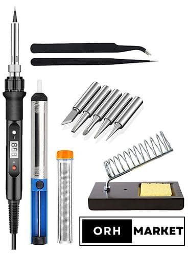 ORH Market 80w Lcd Ekranlı Lehim Seti – Havya, Metal Stand, 5 Uç