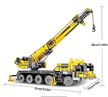qaldirici kran: Mexanik konstruksiya dəsti – Avtokran modelı (sarı rəng) - Realistik — 3