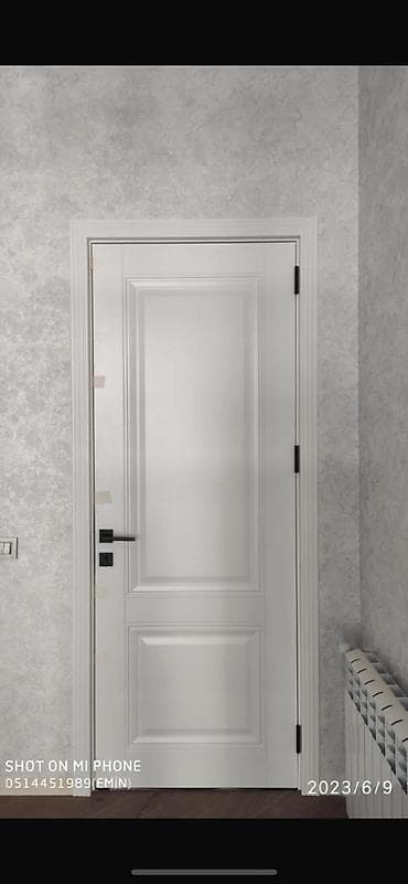 Ağ rəngli klassik interyer qapısı - Material: MDF/taxta əsaslı