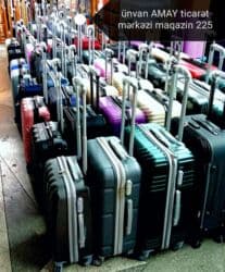 купить чемодан на колесах в баку: Sarı rəngli, sərt korpuslu, dörd təkərli səyahət çamadanı. Çamadanın — 2