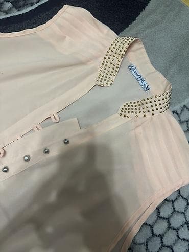 mayka modelleri: Qolsuz qadın bluzası - Rəng: Açıq şaftalı (pudra tonları) - Parça — 2