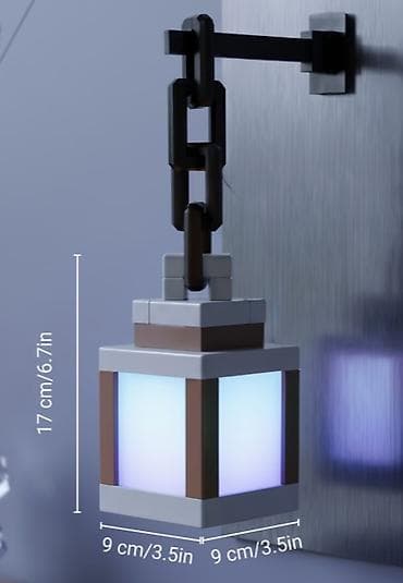 it sekilleri: RGB divar fənəri – piksel/retro üslubda asılan LED fənər - Ölçülər — 1