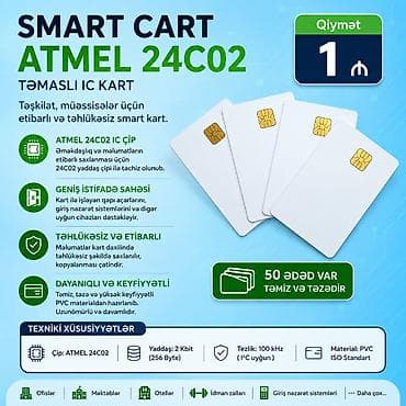 Smart cart ATMEL 24C02 Təşkilat,müəssisələr üçün smart kart. Kart ilə — 1