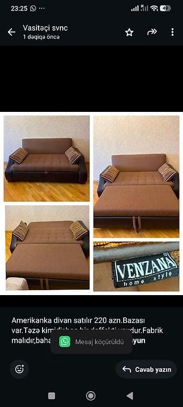 Amerikanka divan satılır 220 azn.Bazası var.Təzə kimidir,heç bir