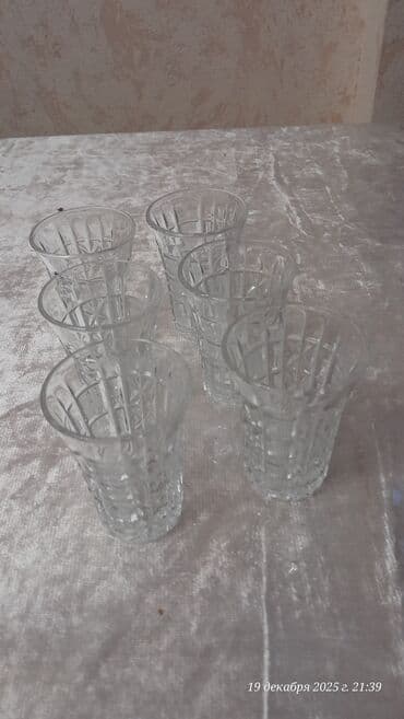 Mətbəx aksesuarları: Stəkanlar, Xrustal, 6 ədədli dəst — 1