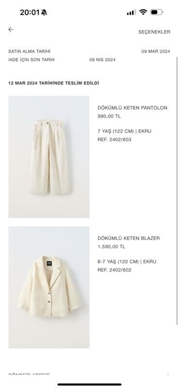 Uşaq üçün iki parçalı ekru rəngli kətan dəst Zara - geyilib ( 6 yaşa