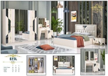 угловая тумба: Двуспальная кровать, 2 тумбы, Турция, Новый — 1