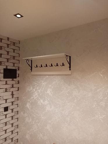 Divar asılqanı və üst rəf kombini - Material: ağ rəngli MDF/taxta