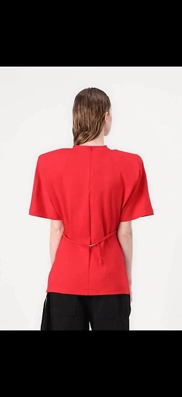pinko: Qırmızı qadın üst geyimi – strukturlaşdırılmış siluetli t-shirt Pinko — 1