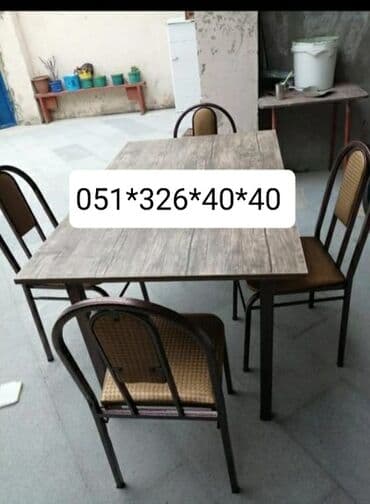 Masa və oturacaq dəstləri: Qonaq otağı üçün, Yeni, Açılan, Dördbucaq masa, 10 stul — 2