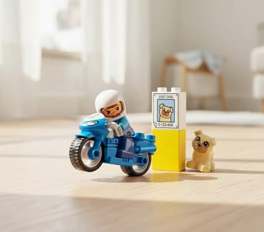 polis maşın: Lego duplo sadece it loqosu itib motosklet ve polisdir. yeni — 1