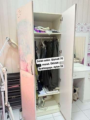 2 qapılı, Ağ, Digər material, Açılan, Düz dolab lalafo.az -da 2 qapılı, Ağ, Digər material, Açılan, Düz dolab