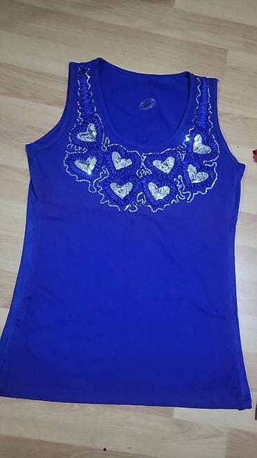 Məhsul: Qadın maykası - Rəng: Tünd mavi (kobalt) - Model: Qolsuz