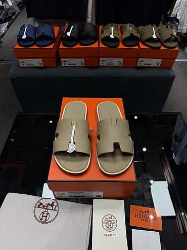 şlapa: Hermès Izmir Sandal – qara rəng Bütün Ölçülər və Rənglər Var - — 5