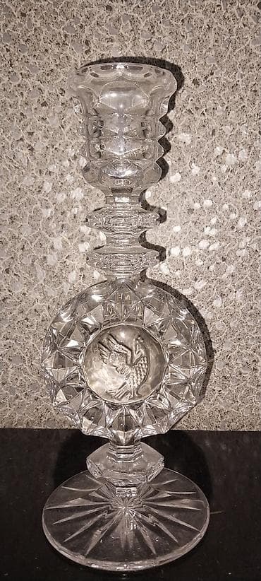 parda: Kristal şamdan dəsti – 2 ədəd - Material: şəffaf kəsimli kristal/şüşə — 2