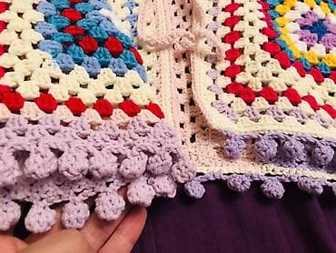 kolej jaket: Rəngarəng əl işi toxunma kardiqan - Dizayn: Klassik “granny square” — 4